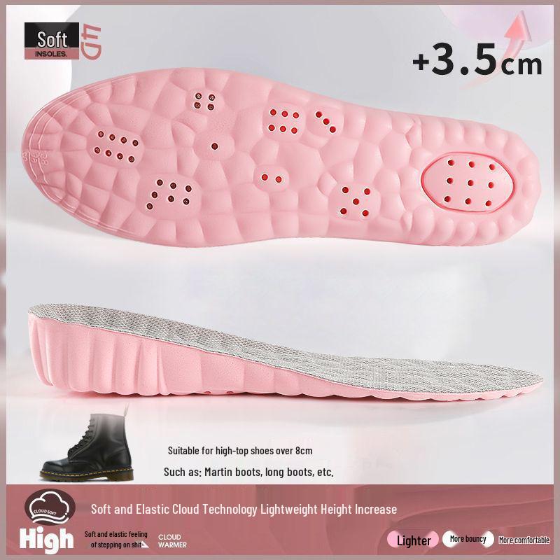 Men's Full Pad Height-Increasing Insoles: Anti-Odor, Non-Collapsing, Comfortable for Long Standing, Invisible Lift