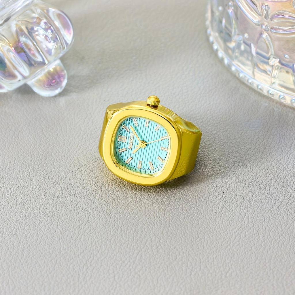 1pc Ring Watch Triangle New Retro Pocket Watch Fashion Trend Mini Finger Watch Ring Watch Real Watch Can See Time