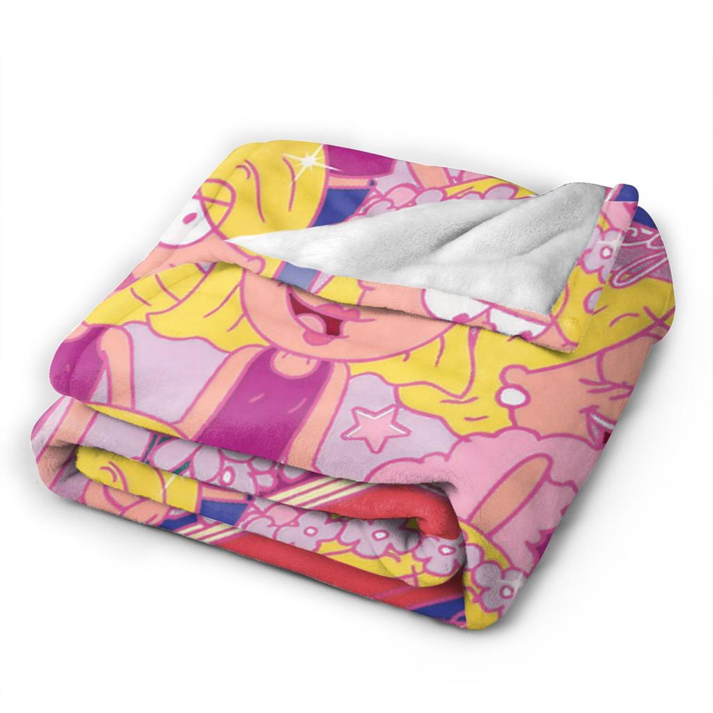 Lizzie McGuire Vintage Cartoon Gestrickte Decken Samt Super Weiche Überwurfdecke für Bett Schlafzimmer Steppdecke