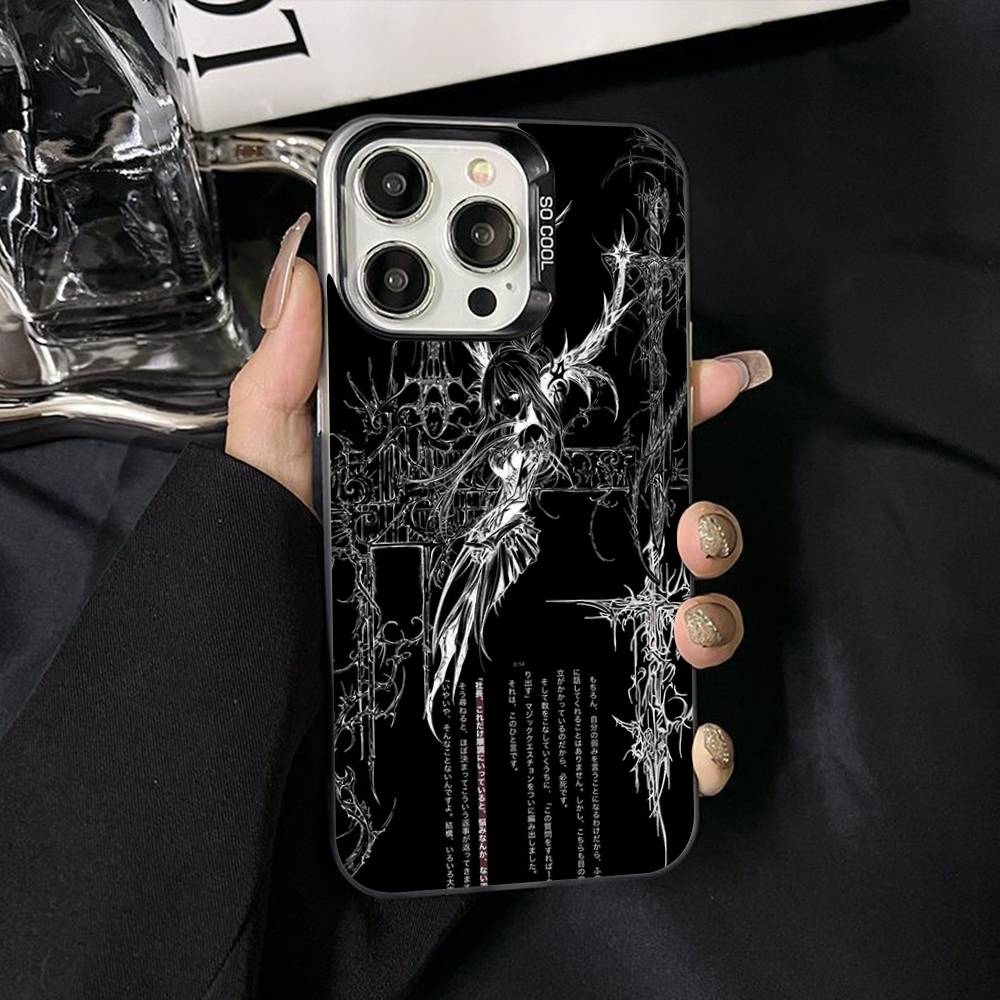 Gothic Cyber Sigil Cross Phone Case For iPhone 17 Air 16 15 14 11 12 13 Pro Max Plus X XR XS Colored Silver Hard Cover