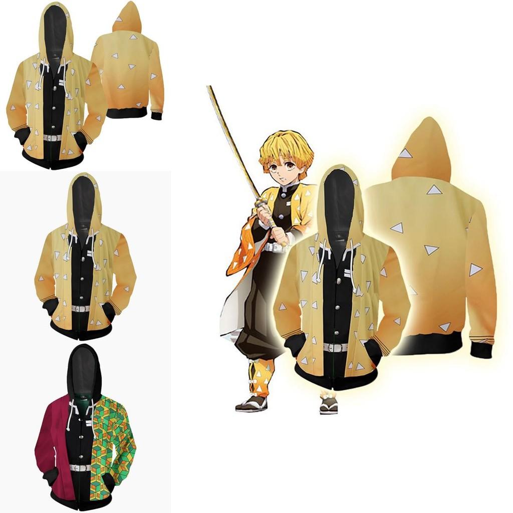Demon Slayer Kimetsu No Yaiba Vibrant Soft Zipper Up Hoodie For Comfort