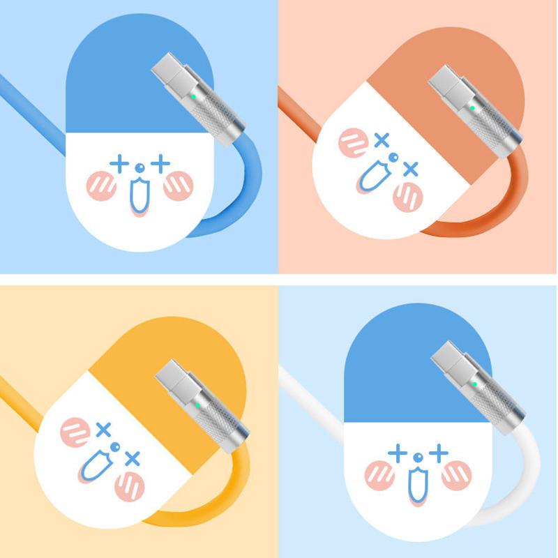 120w 6a Super Fast Charge PD Type C Liquid Silicone Cable Quick Charge 1M 2M Usb Cable Usb C To C Charger Cable