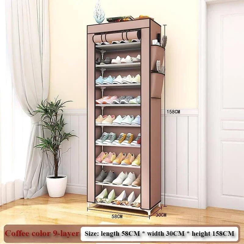 Dustproof Shoe Cabinet Economical Shoe Cabinetsimple Shoe Cabinet Entrancespace Saving Shoe Rackstorage Rack with Curtains 6513₽