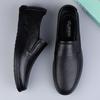 Men's Leather Casual Shoes Breathable Hollow Slip on Lazy Driving Shoes Office Fashion Shoes