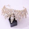 Princess Diadem Handmade Bridal Tiara Luxurious Exquisite Crystal Crown Sparkling Metallic Baroque Headpiece Pageant