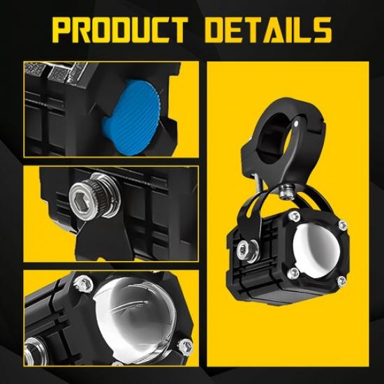 2x Spot LED Light Motorcycle Headlight Hi-Lo Driving Fog for ATV UTV Three Color