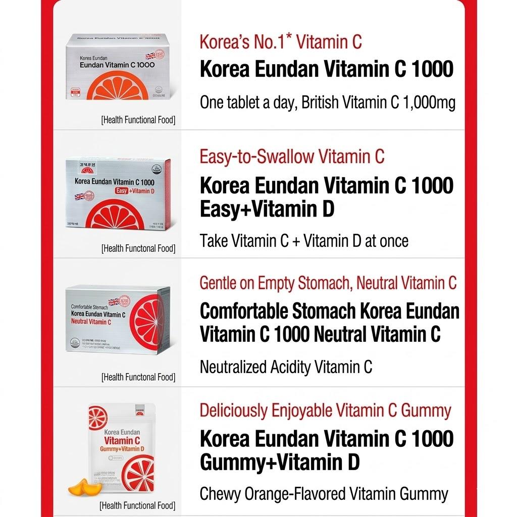 [Korea Eundan] Vitamin C 1000 Easy + Vitamin D 120 tablets (60 days supply), Korean health food
