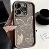 Gold Butterfly Silicone Phone Case For iPhone 16 15 14 Pro Max Cases iPhone 13 12 11 Pro Max Mini XS XR X 7 8 Plus Cover_