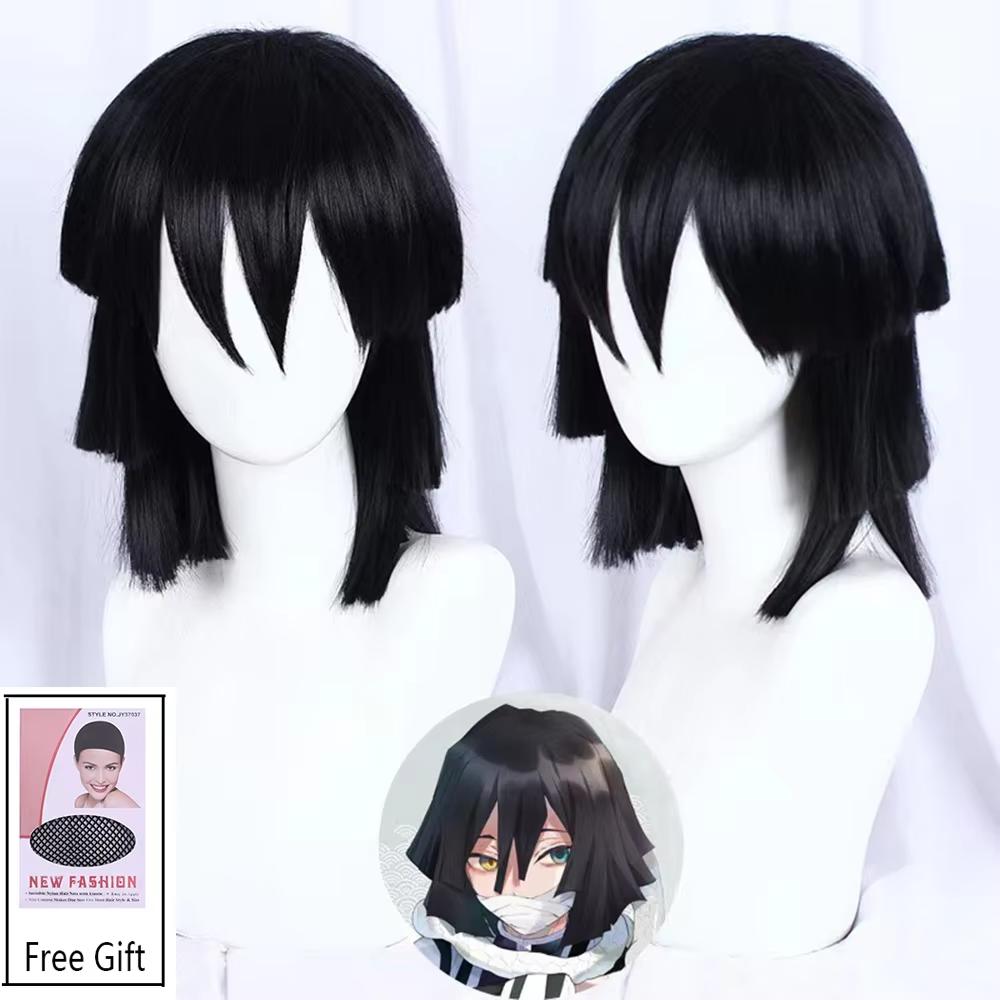 Anime Demon Slayer Kanroji Mitsuri Kimetsu No Yaiba Donne Cosplay Parrucca Verde Rosa Capelli Colorati Trecce Parrucche per Capelli Parrucca Sintetica