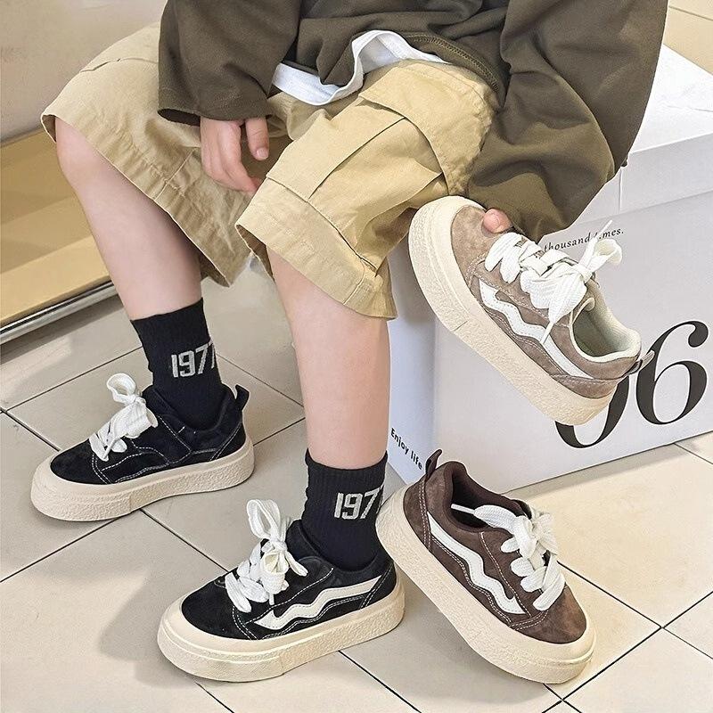 Girls board shoes spring and autumn boys sports shoes children platform canvas shoes muffin shoes girls casual low-top trendy cool