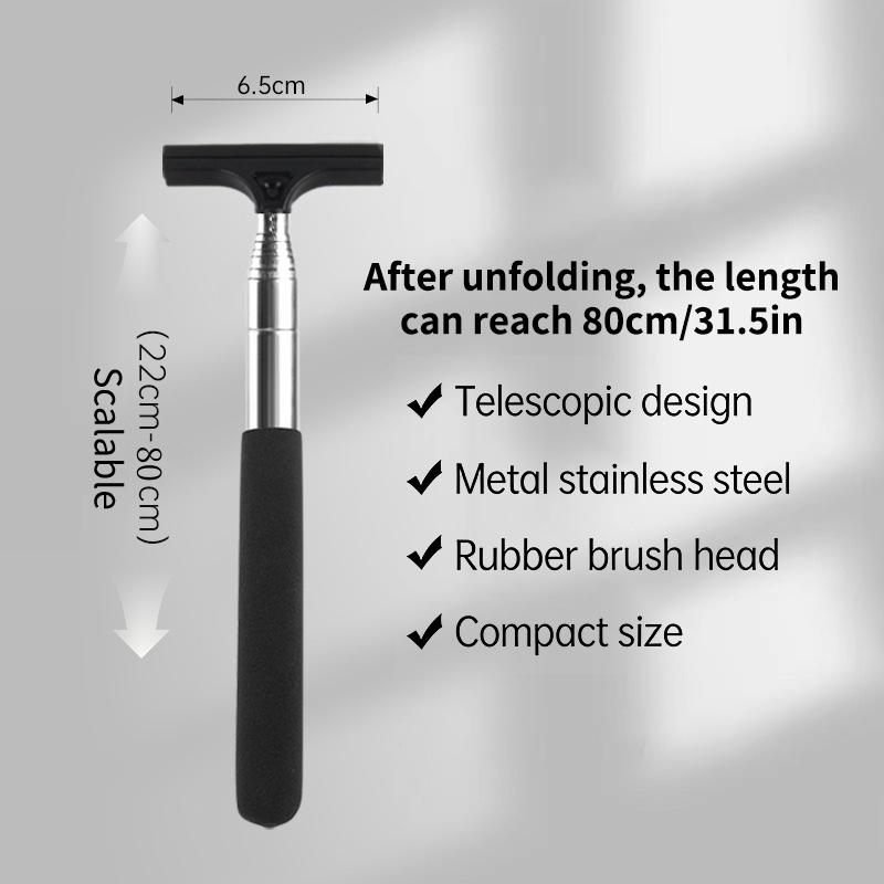 Extendable Rearview Mirror Wiper for Cars Telescopic Design Efficient Water Squeegee Cleaning Tool Home Garage Use 80cm