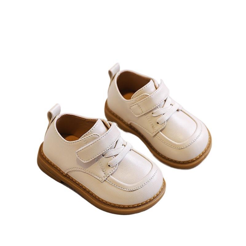 2025 spring new British style baby leather shoes soft-soled toddler shoes spring and autumn children's beanie shoes single shoes autumn style