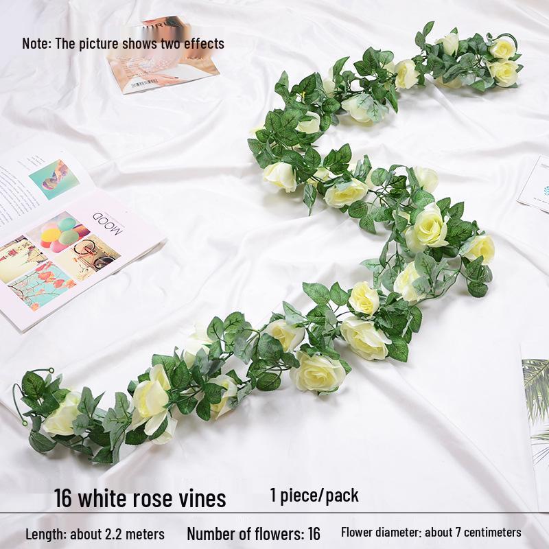 Artificial Rose Vine for Wedding Arches, Staircase Railings, and Ceiling Decor