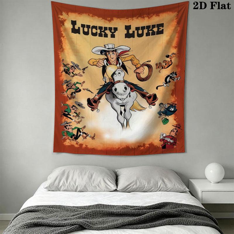 Lucky Luke Pride Wall Tapestry Aesthetic Wall Hanging Printed Fabric Blanket Decorative Tapestries for Bedroom Living Room Home Decor