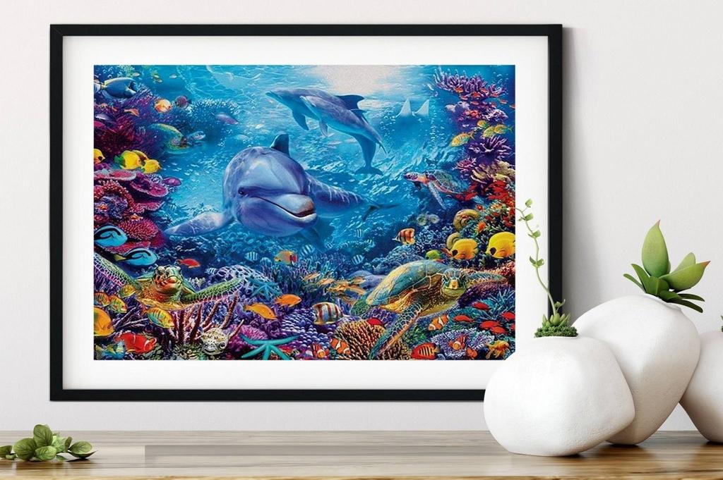 Haft diamentowy morski świat 45x60 cm