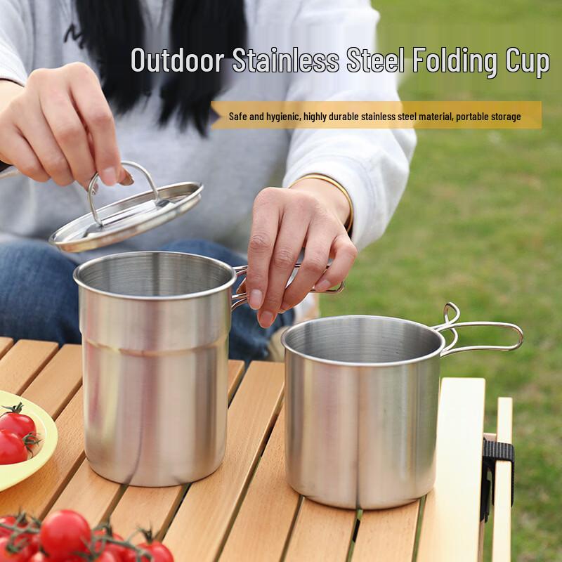 Rongguang 304 Stainless Steel Portable 2-Piece Camping Cookware Set