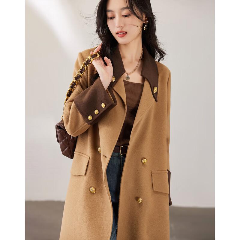 

Women s Elegant Mid-length Wool Coat L