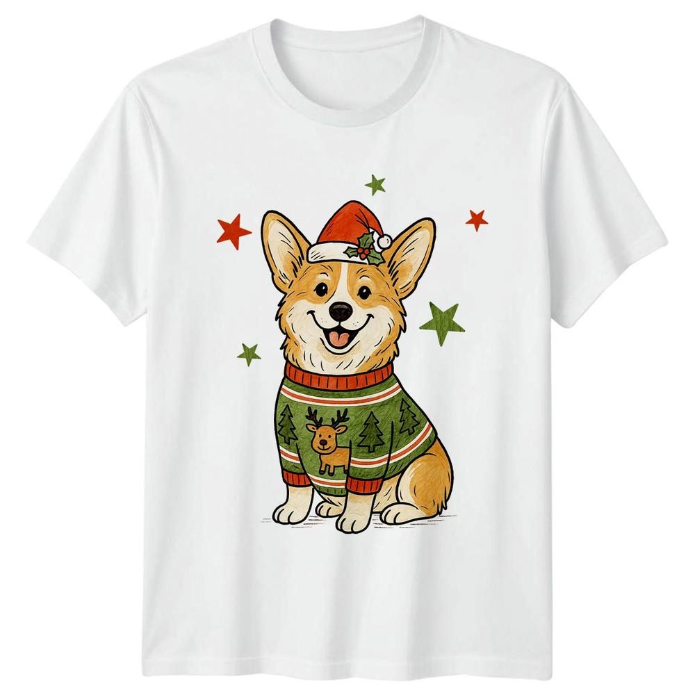 Corgi Dog Christmas Holiday Unisexs Unisexs Graphic Tee Pet Animal TShirt S