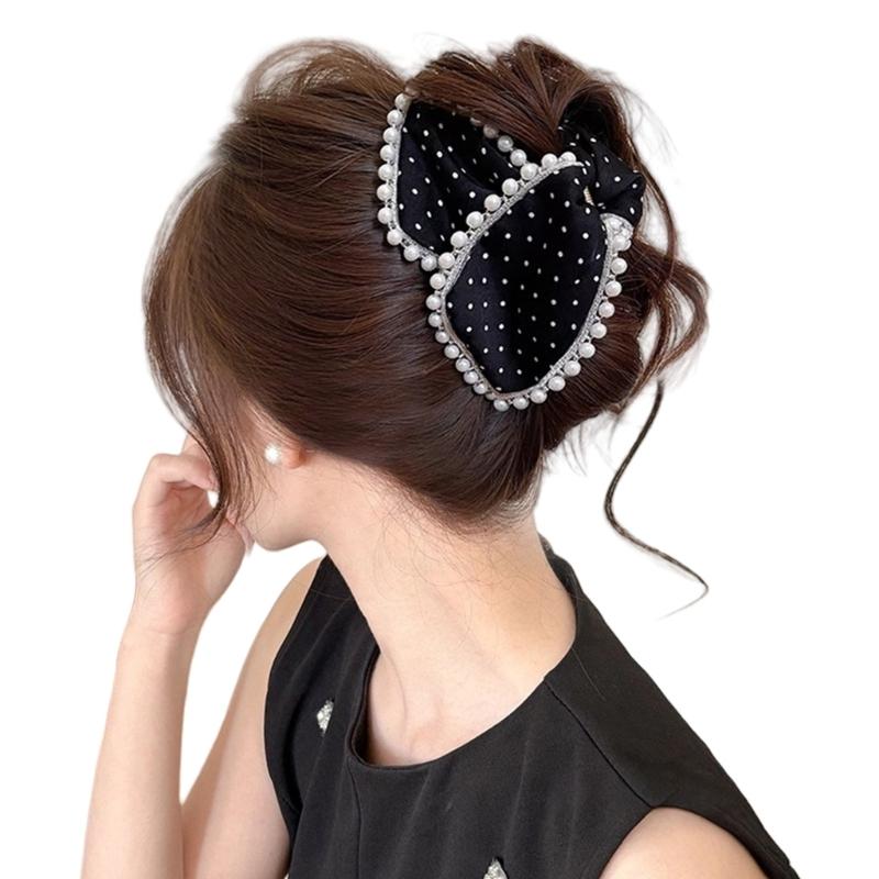 Large Fabric Bowknot Hair Clip For Women Everyday Hair Styling Comfortable Ponytail Holder for Formal Event Casual Wear