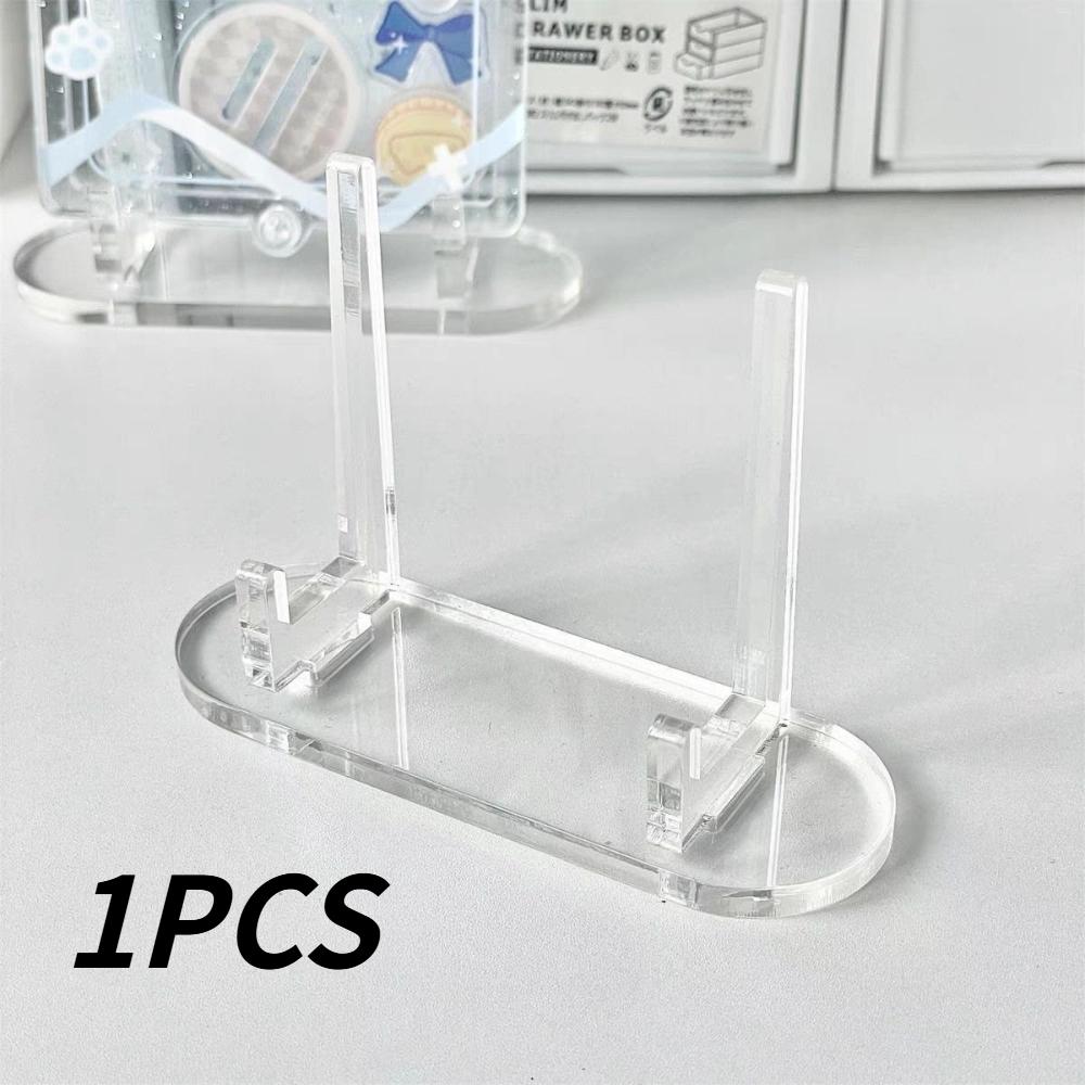 Clear Acrylic Display Stand Practical Easel Design Desktop Organizer For Cards, Badges, Mini Collectibles & Photos Display