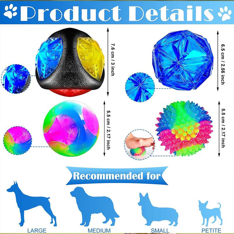 The Luminous Dog Ball Rotates, The Luminous Dog Ball Flashes, The Night Light Flashes, The Dog Makes Sounds, The Toy Bounces, Activates The Toy Ball
