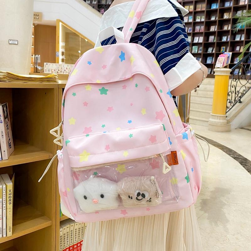 Star Print Schoolbag Women's Backpack Student Large Capacity Backpack