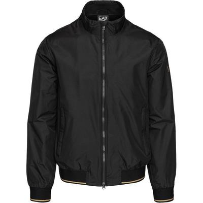 Giacca Harrington a tinta unita, manica corta larga da uomo, giacche nere 3DPB07-PN27Z-0208