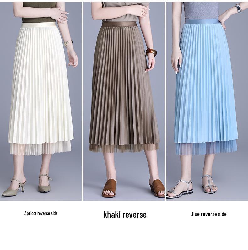 Stylish Double-Sided High-Waisted Pleated Skirt - Spring/Summer 2026 Collection