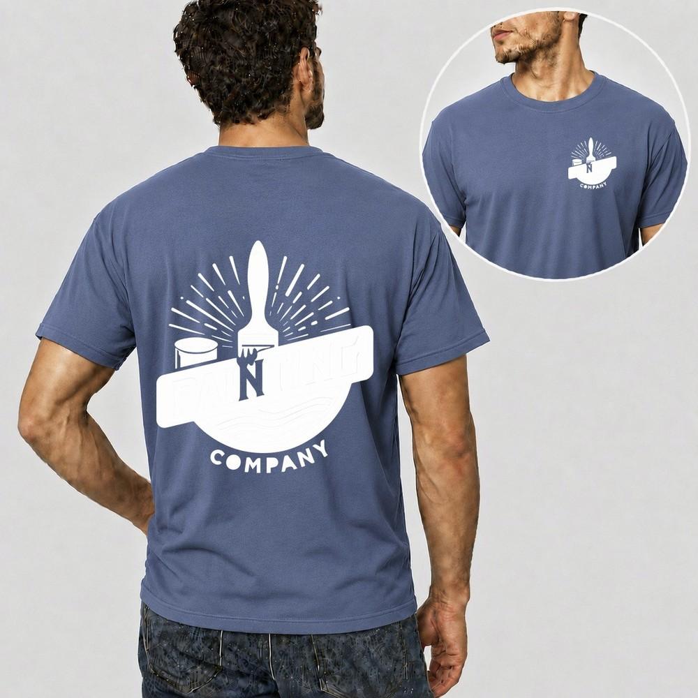 Unisex Personalised Work T Shirt Custom Trade Logo Painter Mechanic Plumber Uniform