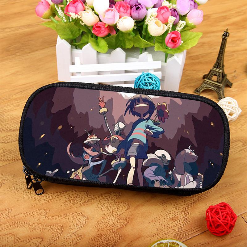 Undertale Pencil Case Large Capacity Nylon Organizer For Students And Artists