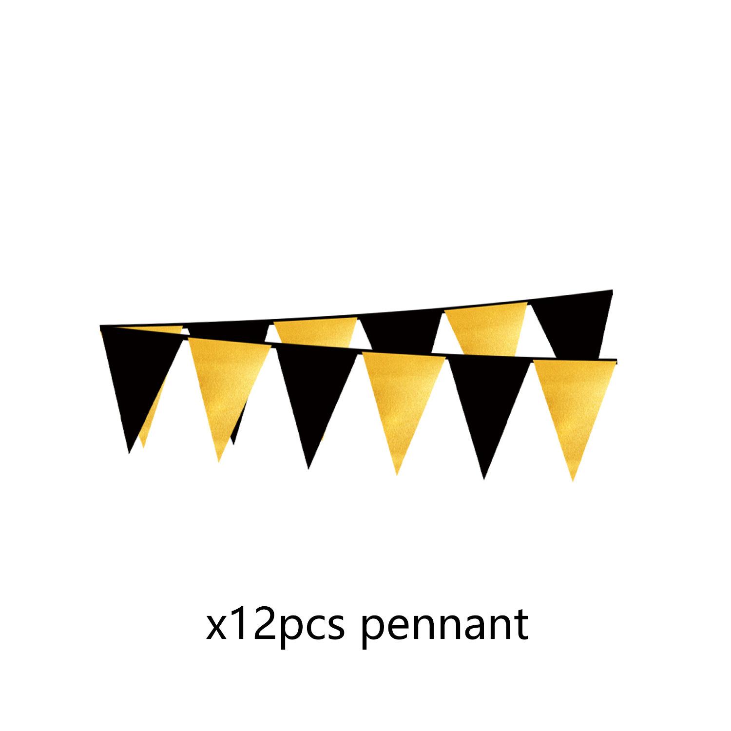 

С Новым годом! Праздничные принадлежности Праздничная композиция Реквизит Новогодняя вечеринка Посуда Бумажная тарелка Салфетка Скатерть Украшение Happy New Year Pennant 12pcs