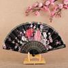 1Pc Flower Pattern Elegant & Luxurious Folding Fan Vintage Dance Fan Fashion Chinese Style Hand Held Stamping Design