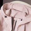 Women's Loose Fit Drawstring Hooded Zip Jacket