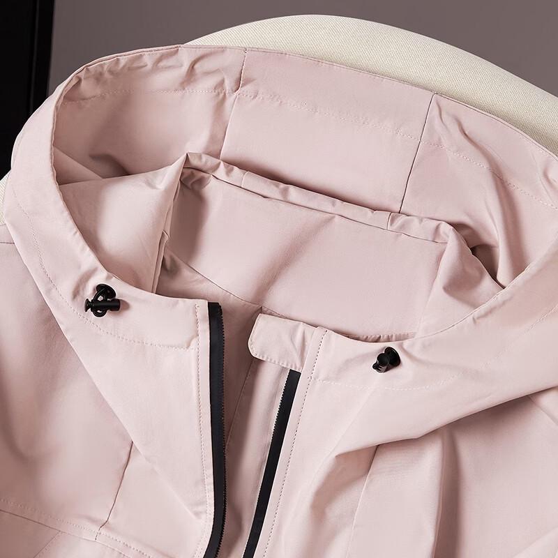 Women's Loose Fit Drawstring Hooded Zip Jacket