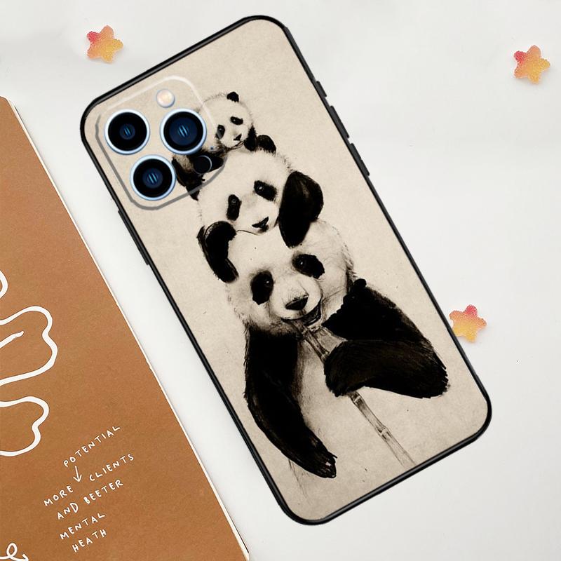 Panda Animal Cute Bear Phone Case For iPhone 17 Pro Max 11 14 15 16 Pro Max 12 13 Mini 16 Plus 16e 17 Air Funda