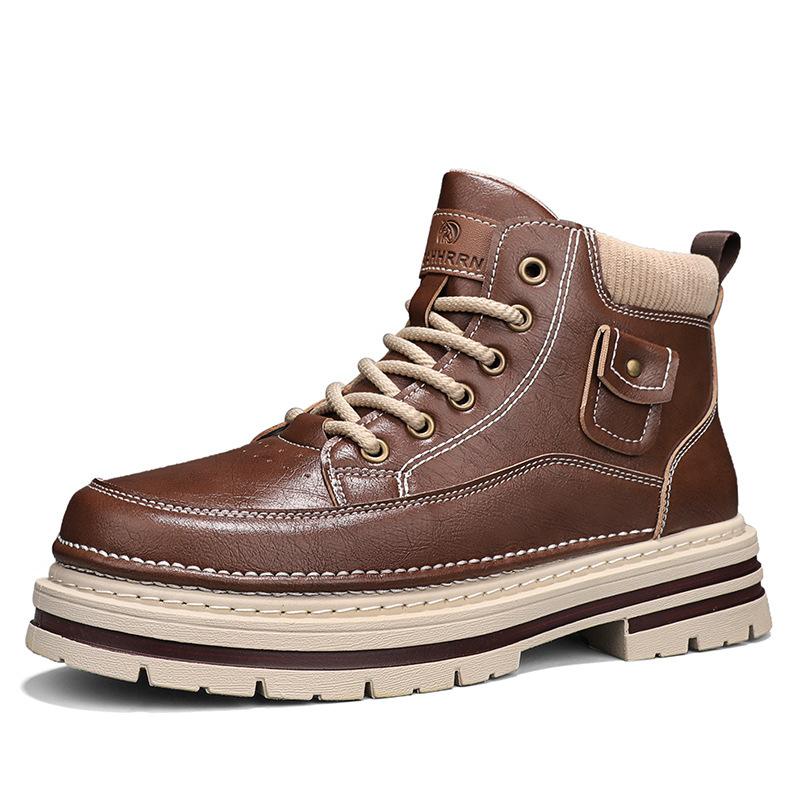 

Men s shoes Martin boots new winter and autumn platform tooling shoes men s outdoor hiking wear-resistant British retro locomotive shoes 44