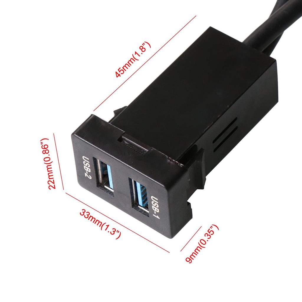 For Toyota USB Input Audio Audio USB Extension for Switch Dashboard Kit Vehicles, 3.0 Port, Relay, Parts, 2AUDIO Port, 3.0 Panel, Holes, (Type A)