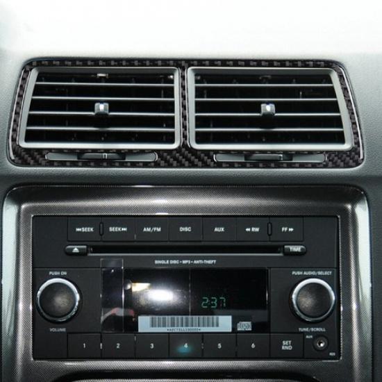 1x Soft Carbon Fiber Car Front Center AC Vent Cover For Dodge Challenger 08-14
