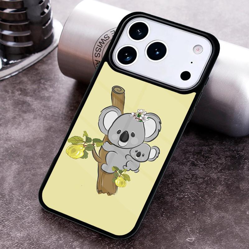 Cartoon Painting Animal Koala Phone Case For iPhone 17 16 15 14 13 12 11 Pro Max Plus 17Air Soft Silicone Cover