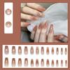 2025 Newest 24Pcs/Set Nail Art French Fake Nails Set With Glue Abs Plastic - Simple Short Nail Stickers