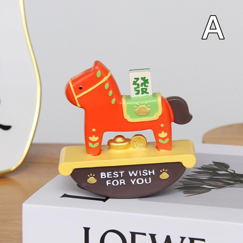 

Shakable Horse Ornament Cartoon Zodiac Stallion Year of the Horse Figure Handcrafted DIY Rocking Horse Craft