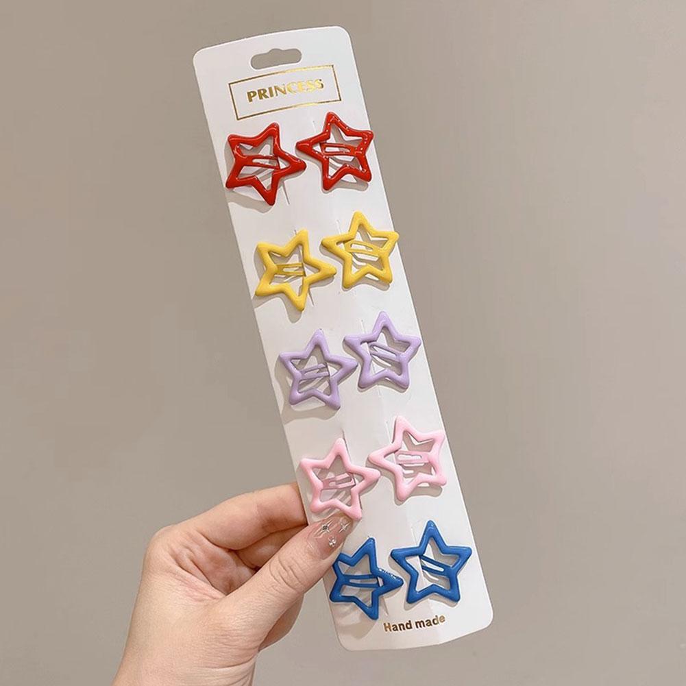 10Pcs 3cm Children Cute Colorful Star Shape BB Hair Clips Kids Headwear Girls Lovely Hairpins DIY Hair Accessories