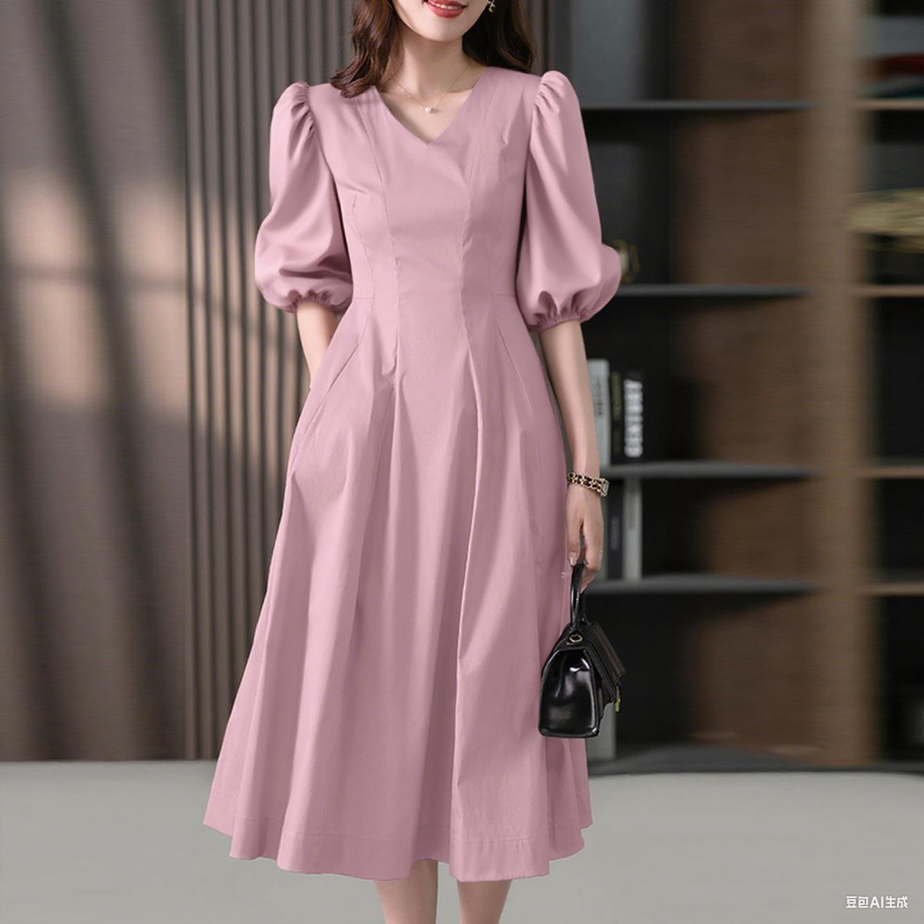 

ZANZEA Women Casual V-neck Loose 3/4 Sleeve Summer Dress L