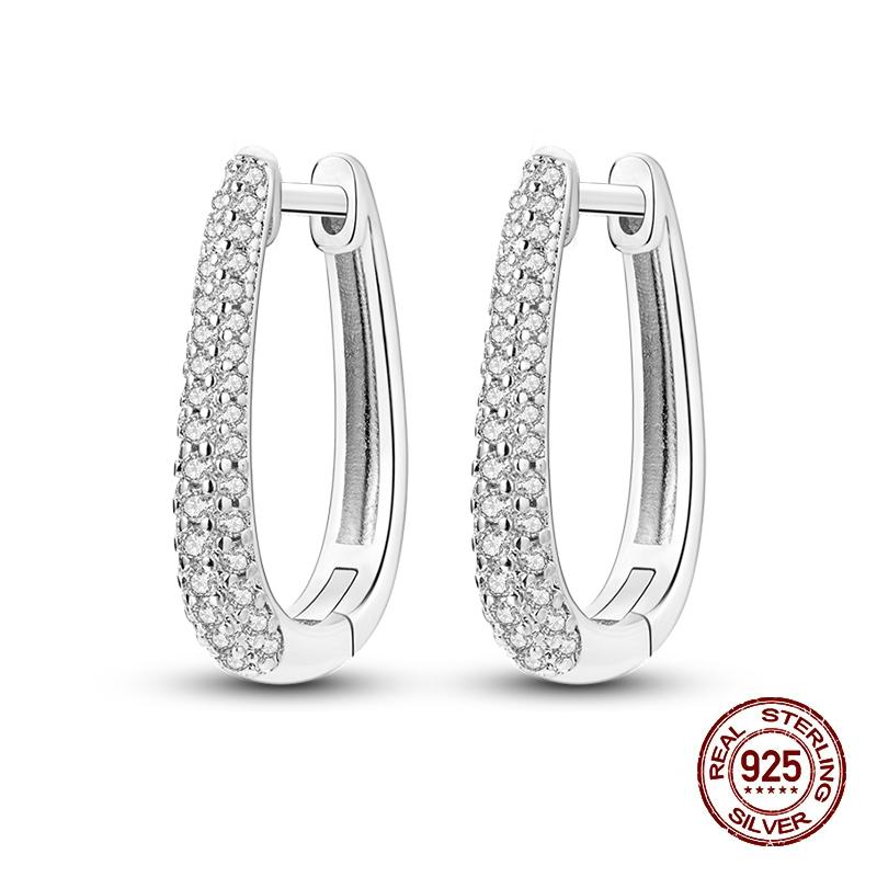 New Earrings for Women 925 Silver Color Star Geometric Entangle Zircon Earrings Fine Wedding Engagement Birthday Jewelry Gifts