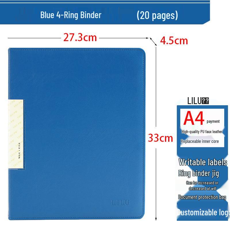 Transparent A4 Ring Binder: Black, Punchable, Photo Album, Contract Archive Folder
