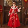 Hanfu girls autumn and winter velvet thickened Chinese style ancient clothing children's New Year's clothing New Year's festive girls winter clothes