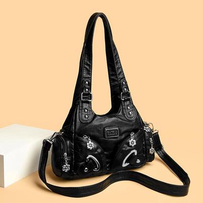 2025 Retro Soft Leather Crossbody Motorrad-Schultertasche für Damen