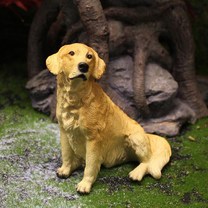 Golden Simulated Retriever Resin Handicrafts Suitable For Animal Gift Collectors