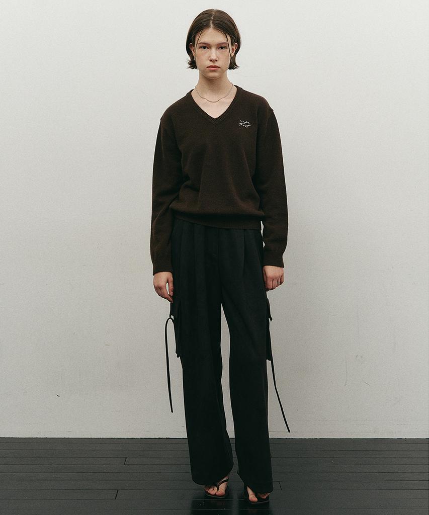MAKE A TOAST Suede Cargo Pants Black Mbefpa008Bk