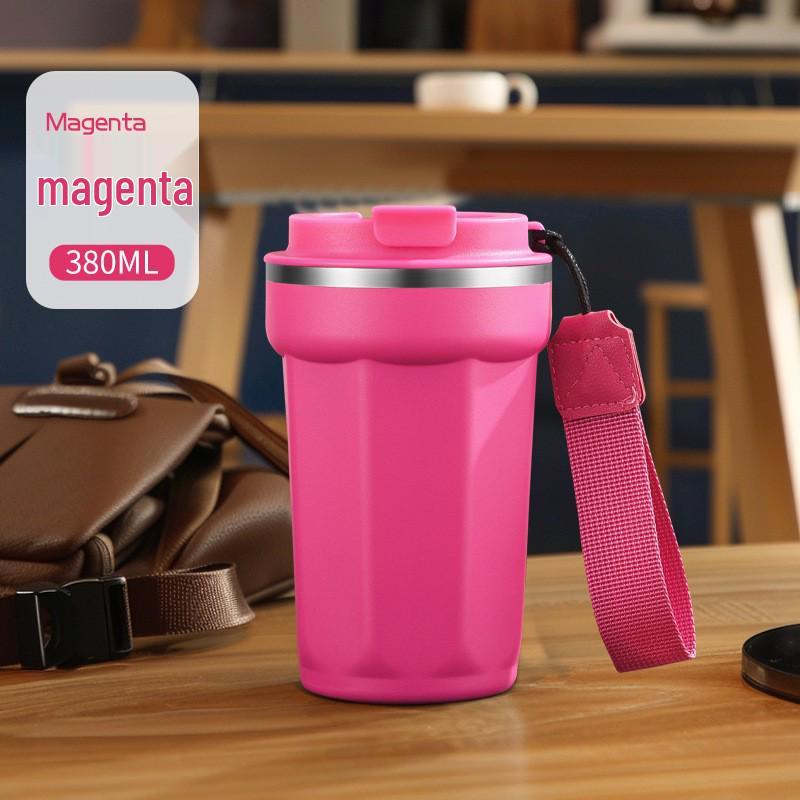 

Fourth-Generation 304 Stainless Steel Double-Layer Vacuum Insulated Minimalist Coffee Cup 380ml маджента